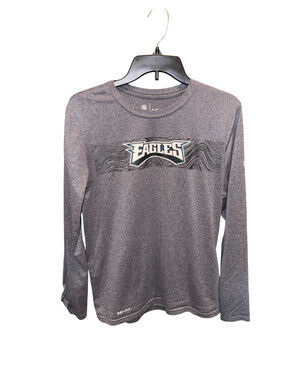 Nike Philadelphia Eagles Dri Fit Long Sleeve T Shirt Gray Size S